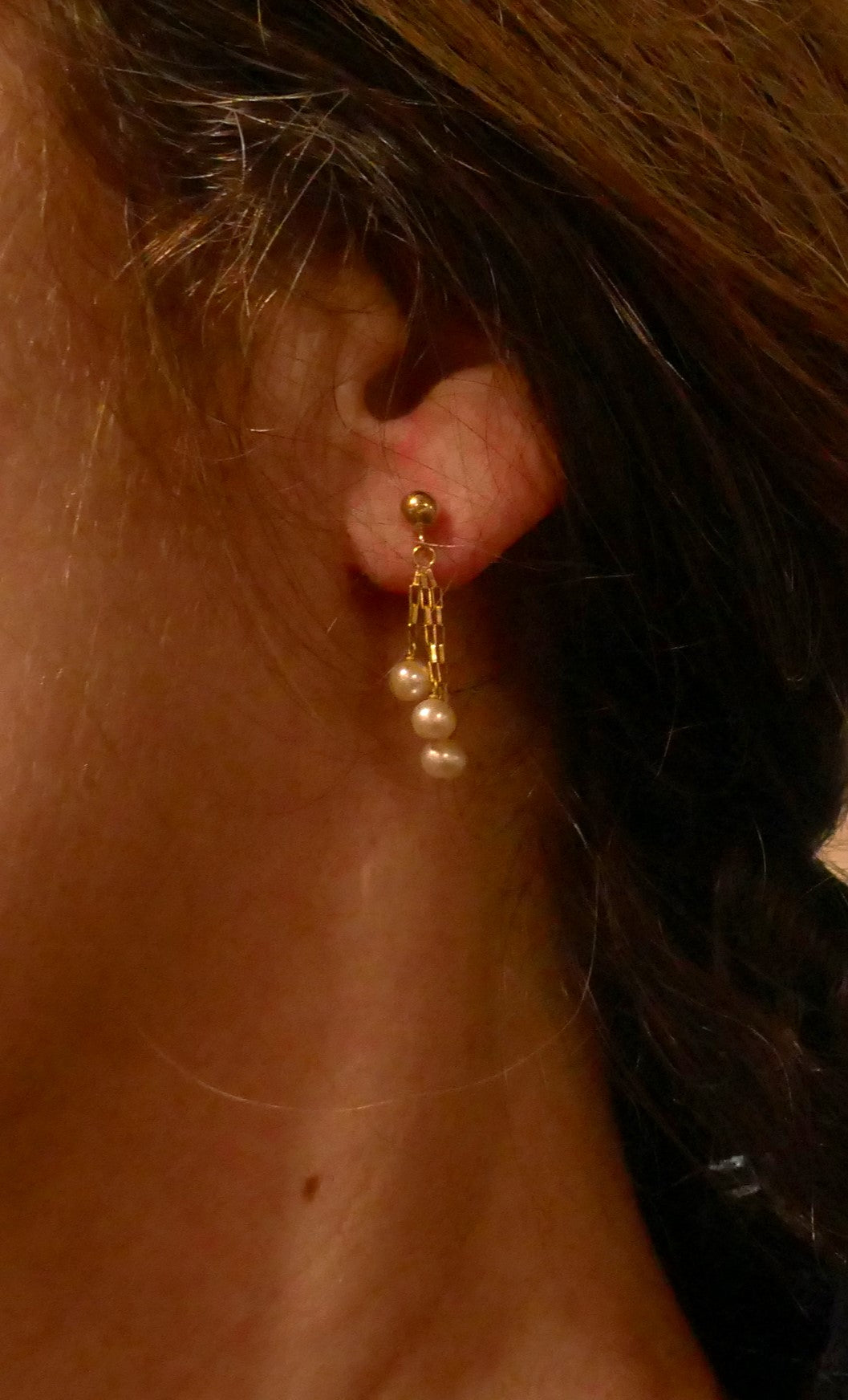 Boucles d'Oreilles or et perles