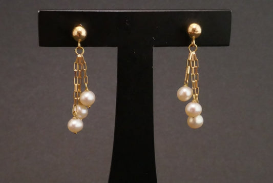 Boucles d'Oreilles or et perles