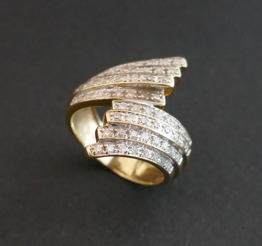 Bague Diamants, Or Jaune 18 Carats