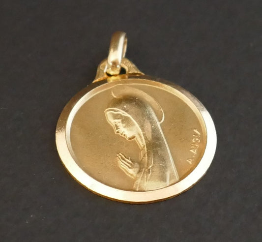 Augis Médaille Vierge, Or Jaune 18 Carats