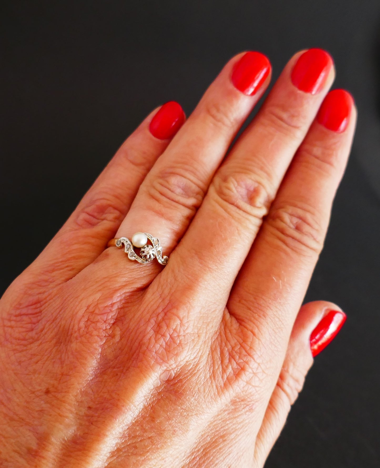 Bague Diamants Et Perle