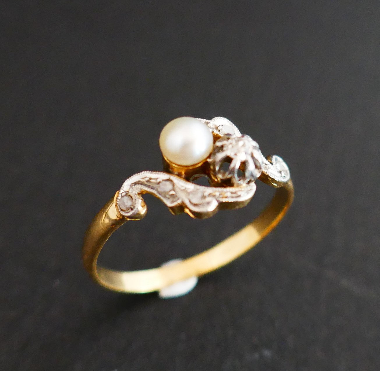 Bague Diamants Et Perle