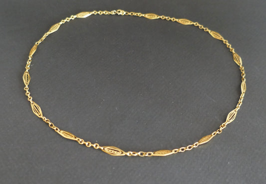 Collier Maille Filigrane En Or Jaune 18 Carats