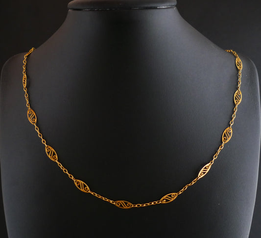 Collier Filigrane, Or Jaune 18 Carats