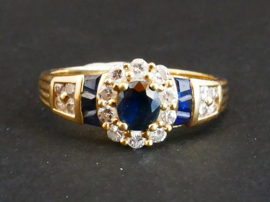 Bague Saphirs Et Diamants, Or 18 Carats