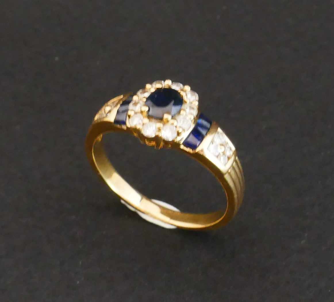 Bague Saphirs Et Diamants, Or 18 Carats
