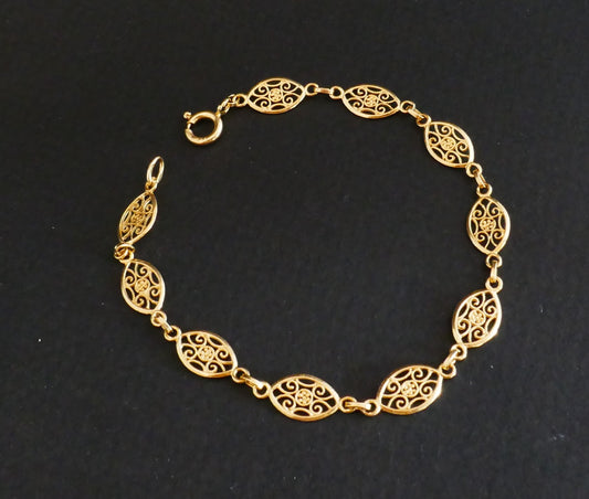 Bracelet Filigrane, Or Jaune 18 Carats