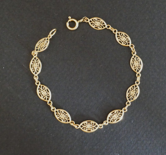 Bracelet Filigrane, Or Jaune 18 Carats
