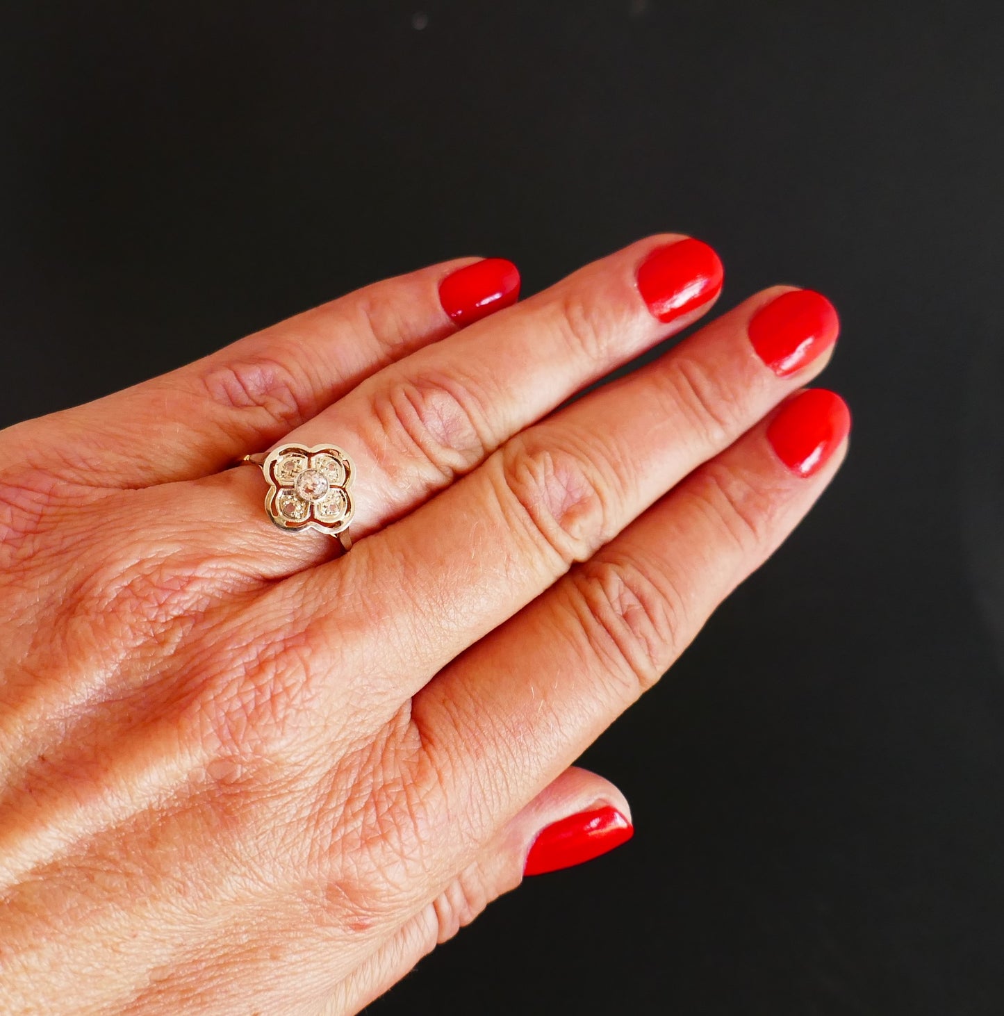 Bague Ancienne Trèfle, Or 18 Carats