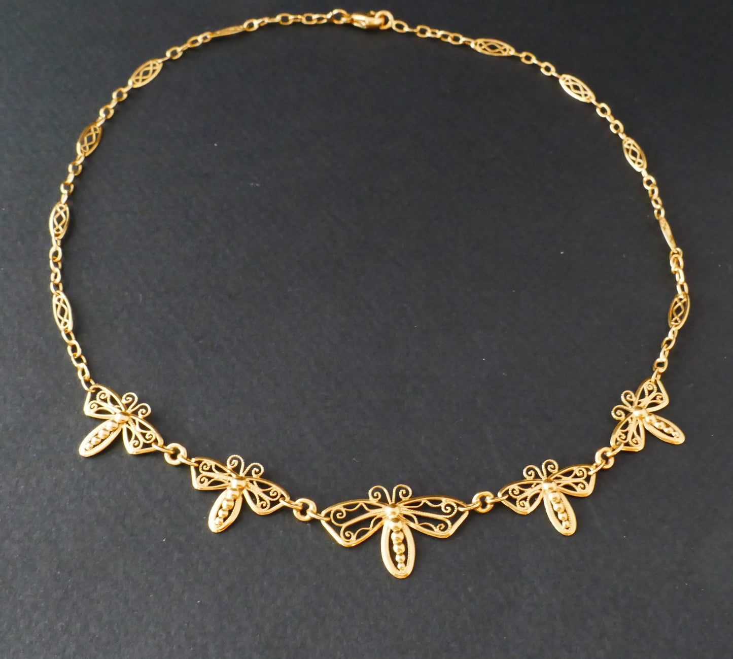 Collerette Motifs Papillons, Or Jaune 18 Carats