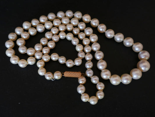 Collier De Perles De Culture, Fermoir Or Jaune 18 Carats