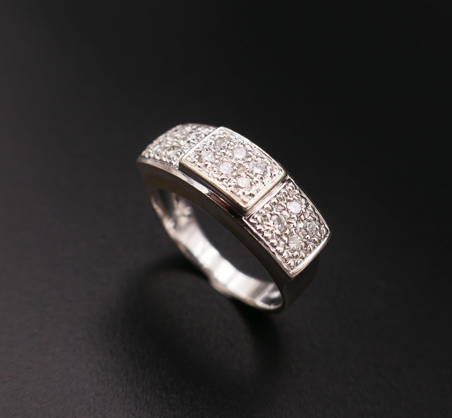 Bague Diamants, Or Blanc 18 Carats