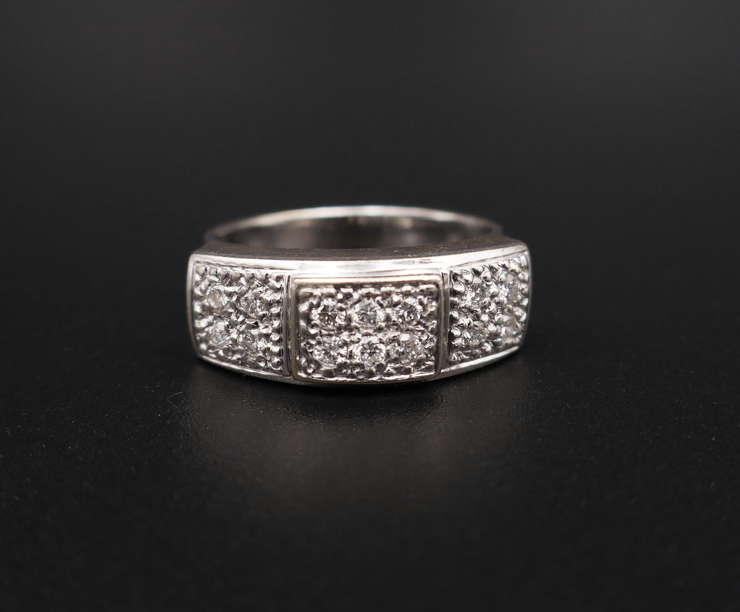 Bague Diamants, Or Blanc 18 Carats