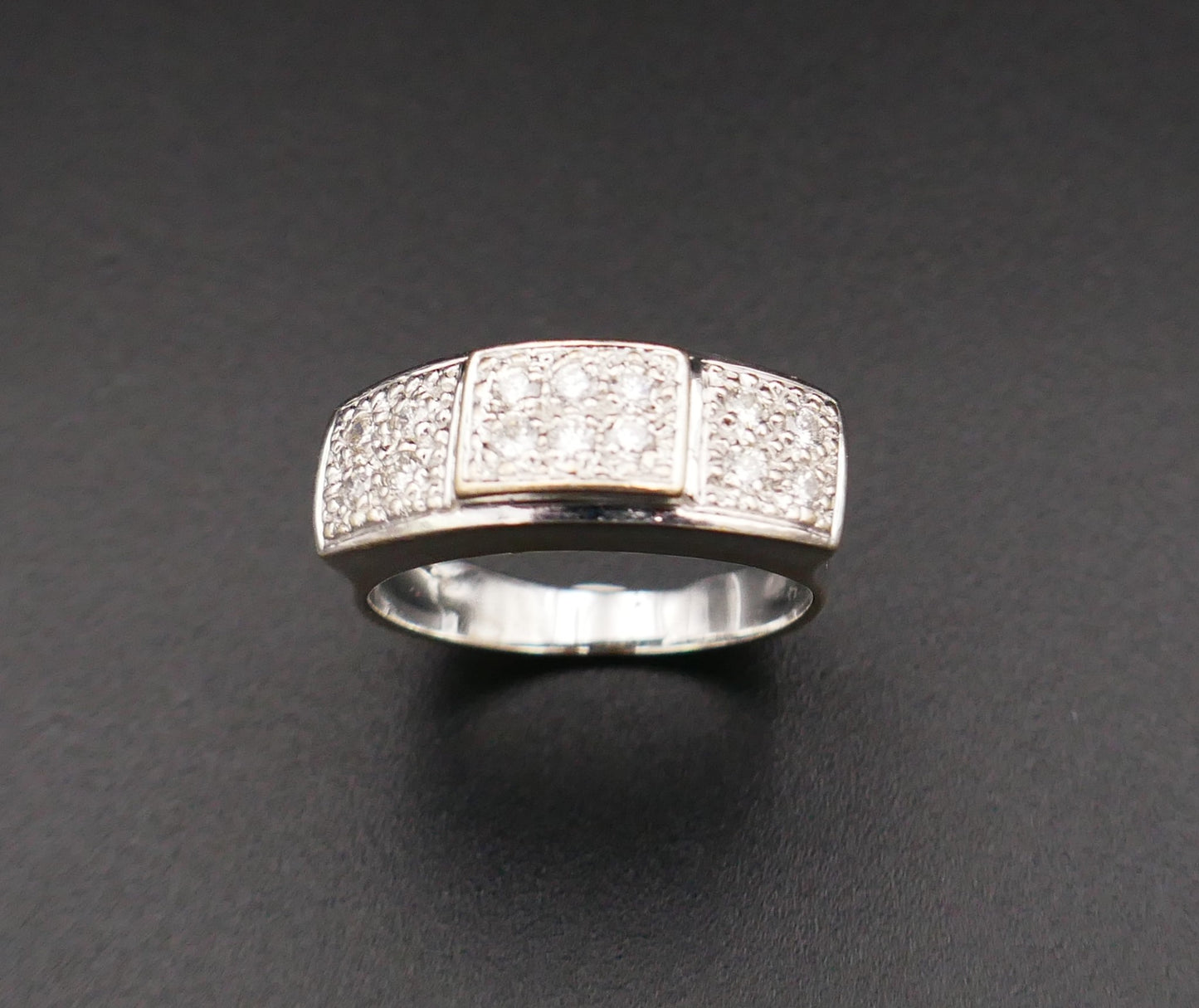 Bague Diamants, Or Blanc 18 Carats