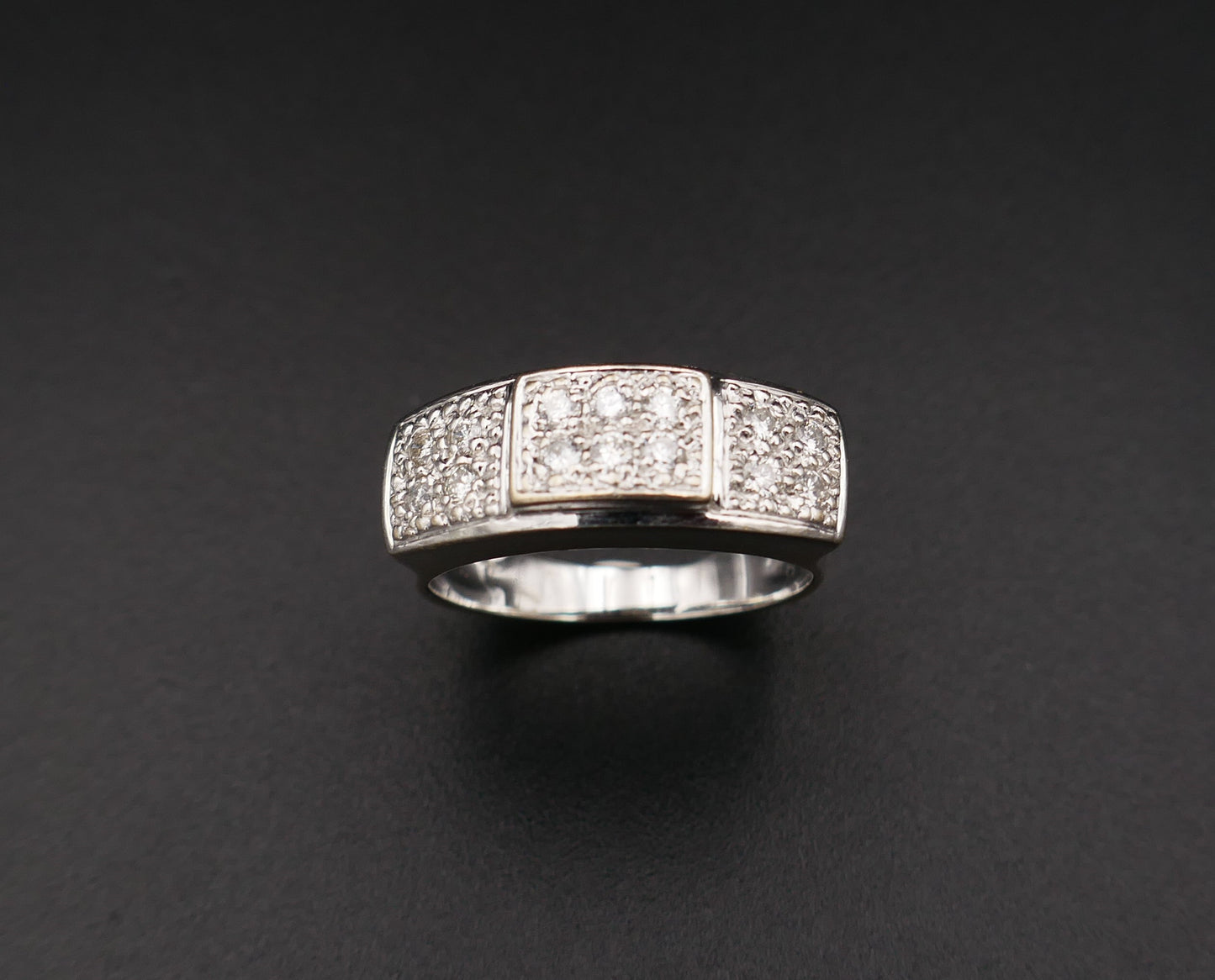 Bague Diamants, Or Blanc 18 Carats