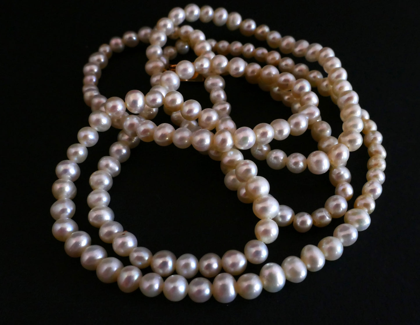 Sautoir De Perles De Culture, Fermoir Or 18 Carats