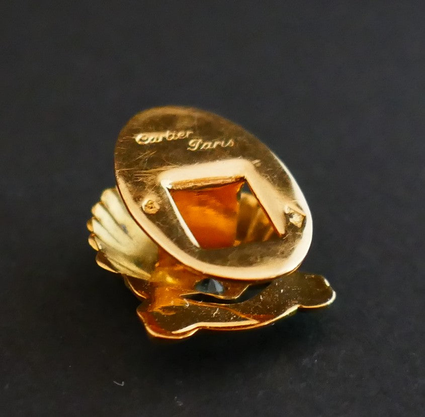 Cartier Boutonnière Coquille Saint Jacques Or 18 Carats Et émeraude