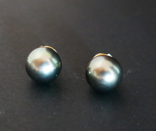 Paire De Boucles d'Oreilles Perles De Tahiti, 9,50 mm