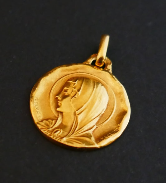 Augis Mazzoni Médaille Vierge Signée