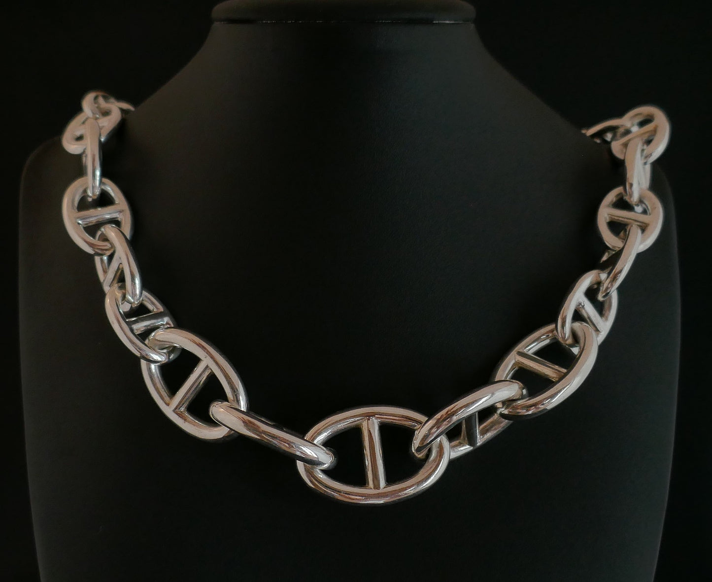 Collier Argent Maille Marine, 168 grammes.