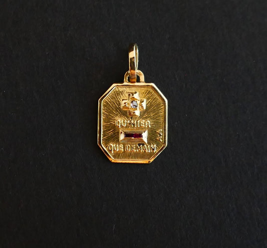 Augis Médaille d'Amour Diamant Et Rubis, Or 18 Carats