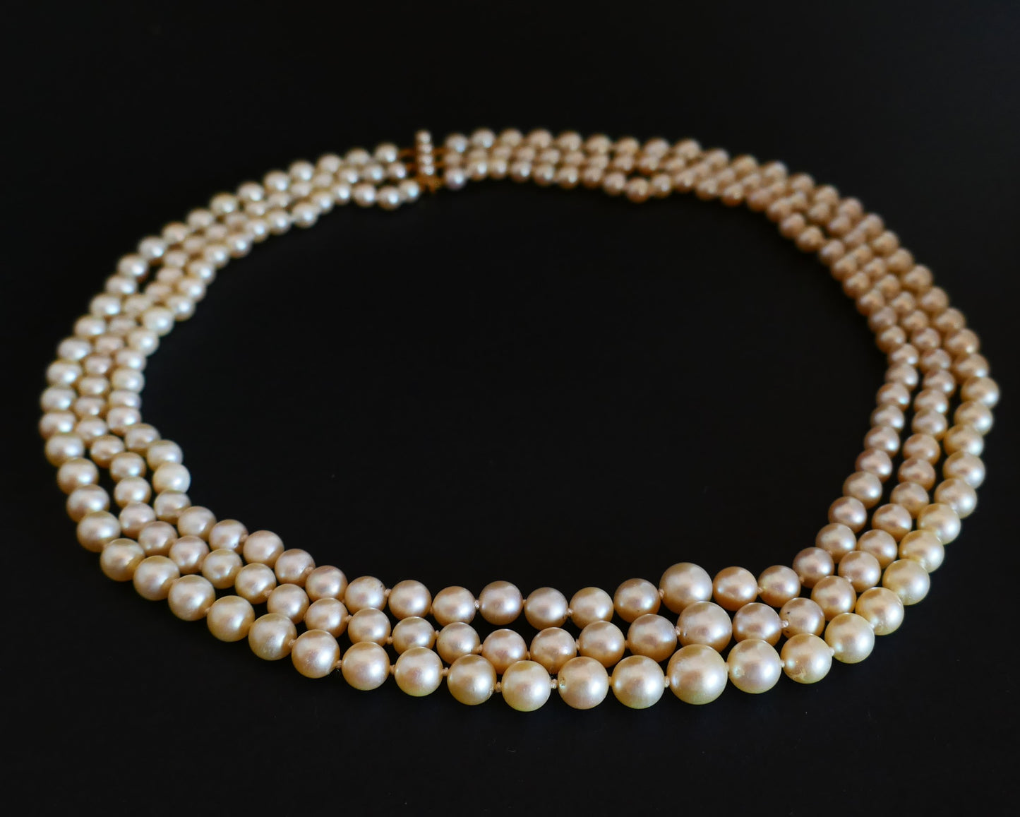Collier De Perles De Culture 3 Rangs, Fermoir Perles