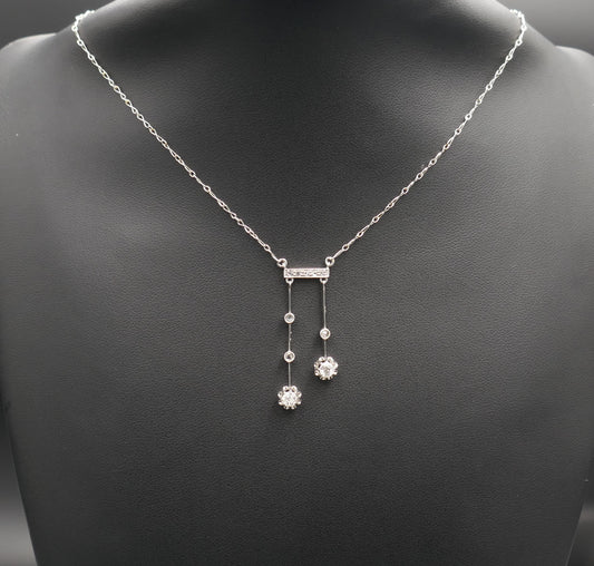 Collier Négligé Diamants, Platine.