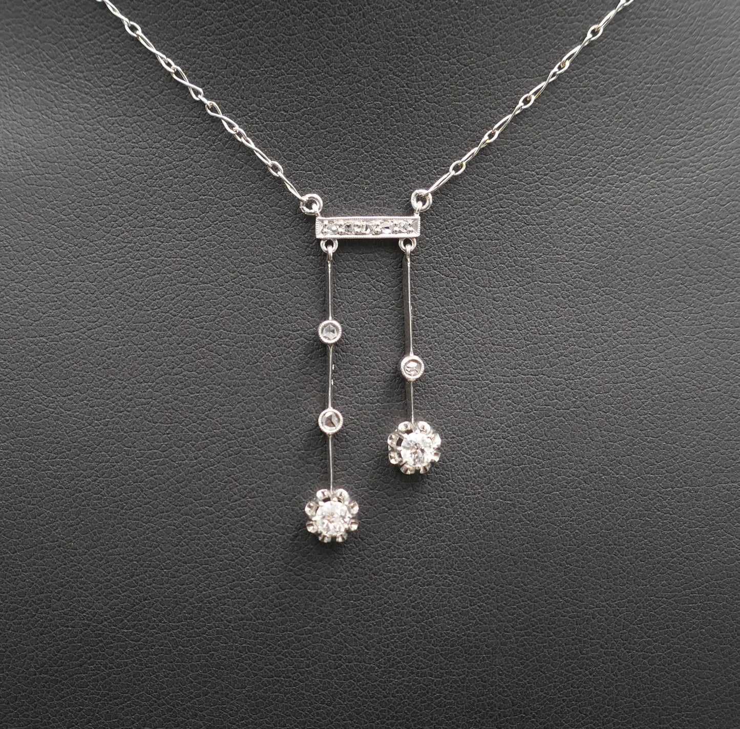 Collier Négligé Diamants, Platine.