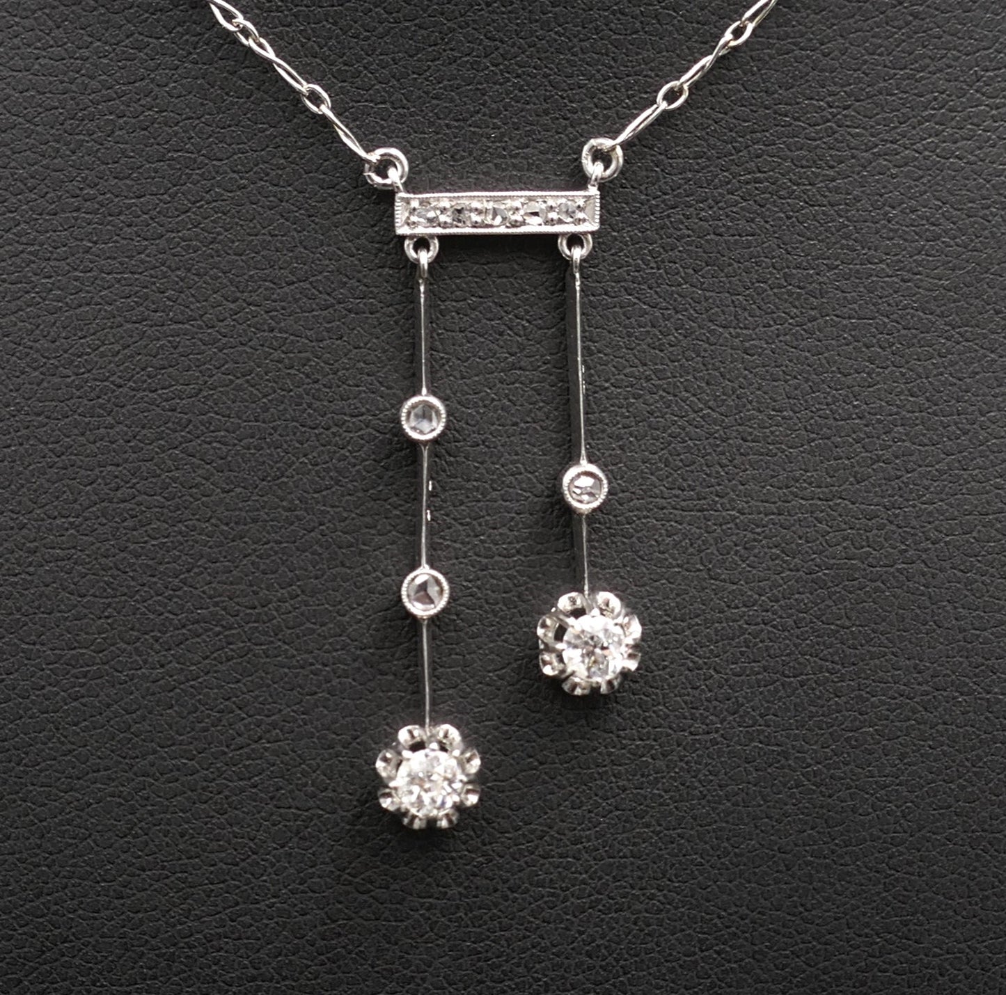 Collier Négligé Diamants, Platine.