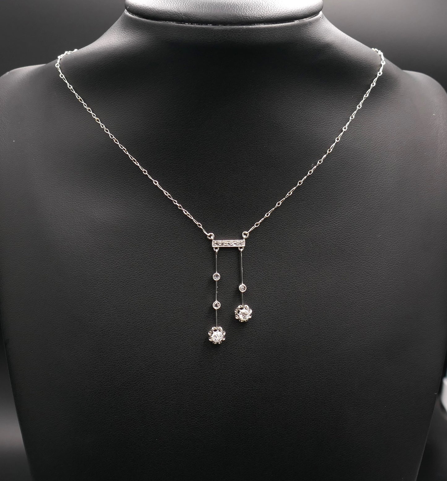 Collier Négligé Diamants, Platine.