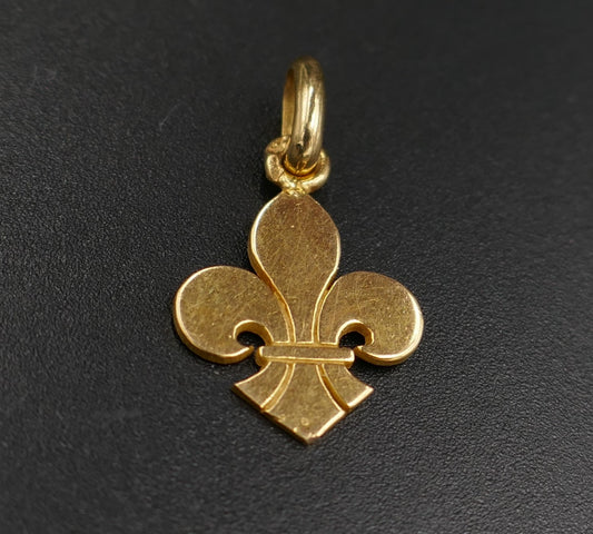 Pendentif Fleur De Lys, Or Jaune 18 Carats.