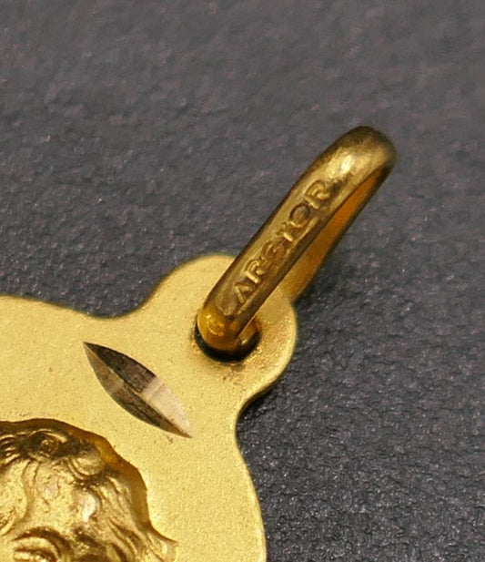 Médaille Ange, Or Jaune 18 Carats.