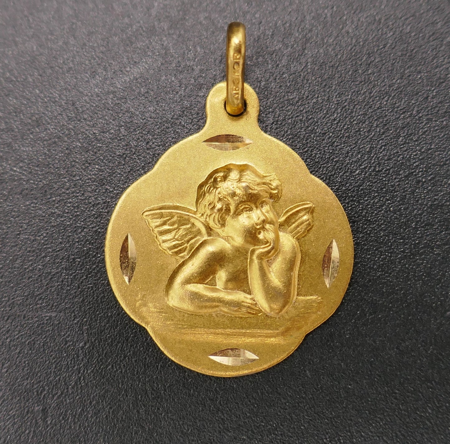 Médaille Ange, Or Jaune 18 Carats.