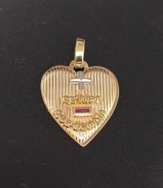 Augis, pendentif coeur, or 18 carats.