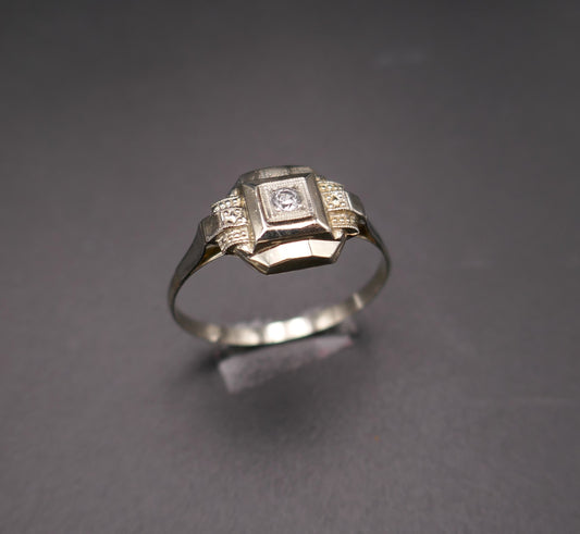 Bague Art Déco diamant, or 18 carats.