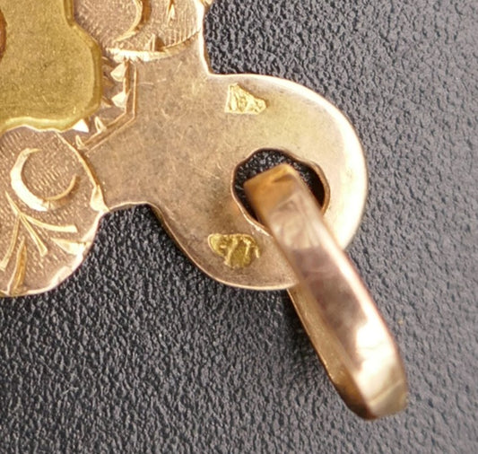 Rare Médaille Vierge Miraculeuse or rose, or vert 18 ct, poinçon Tête de cheval ( 1838 - 1919).