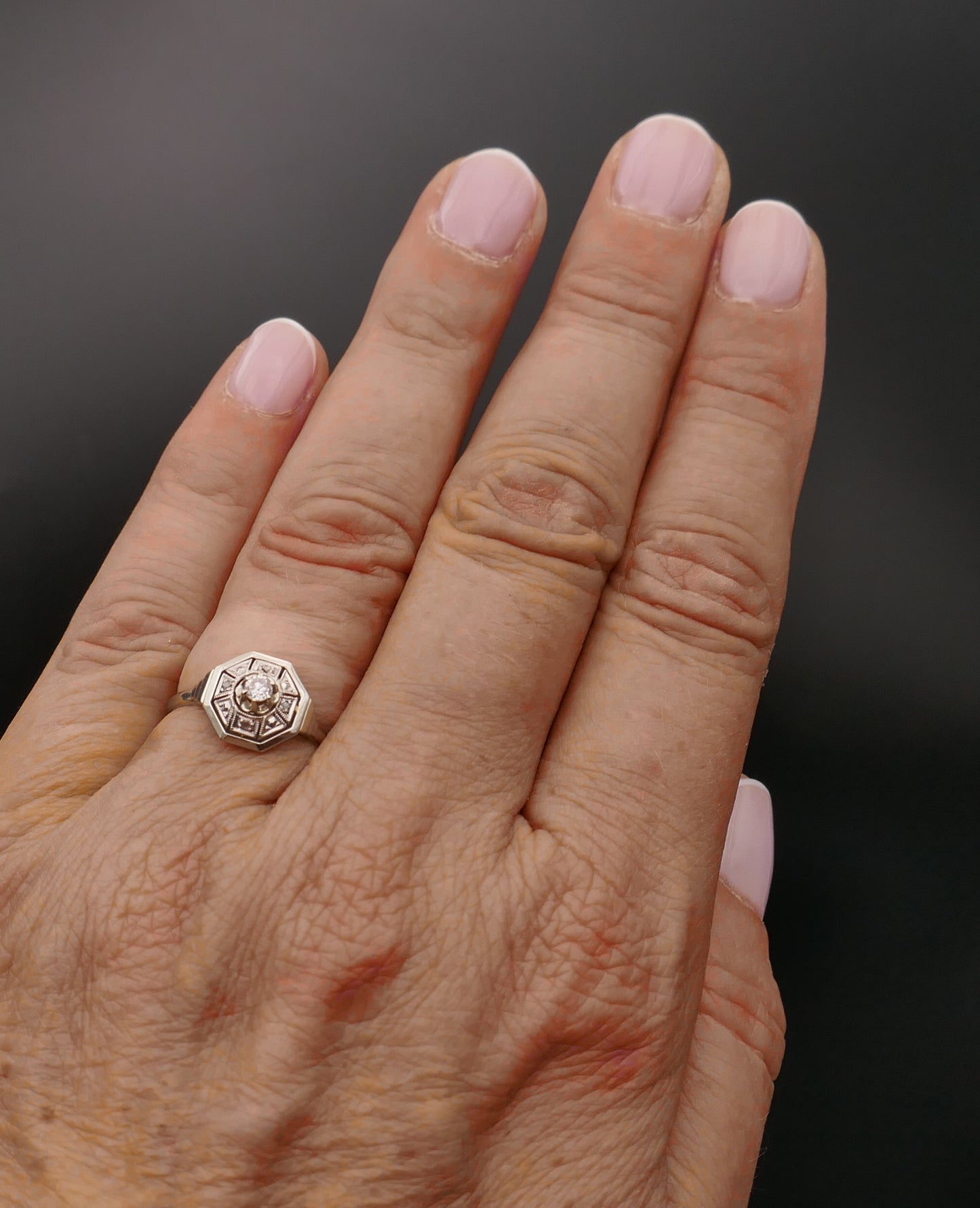 Bague diamants en or et platine, période Art déco.