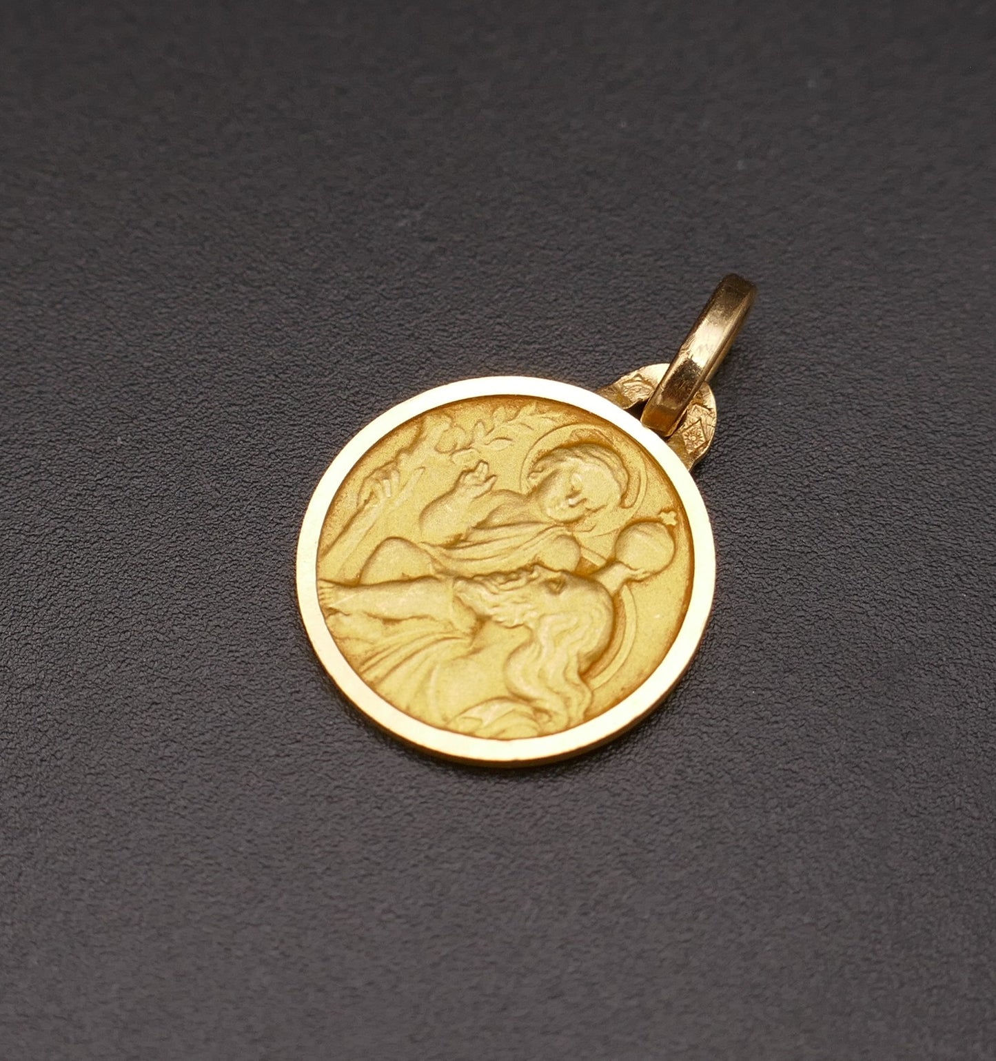 Médaille ancienne Saint Christophe. Or 18 carats. Neuve de stock