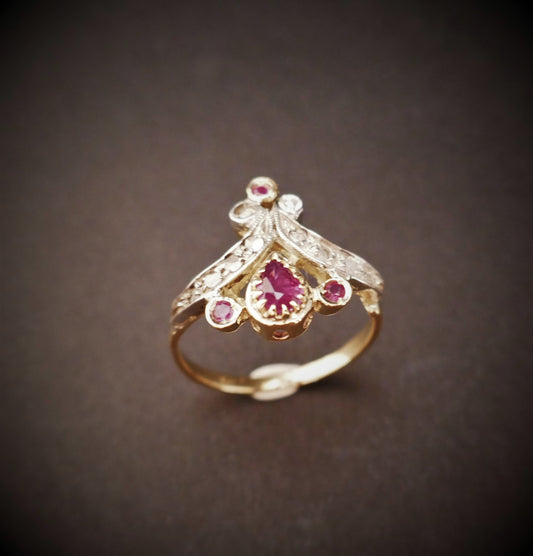 Bague Duchesse Rubis Et Diamants