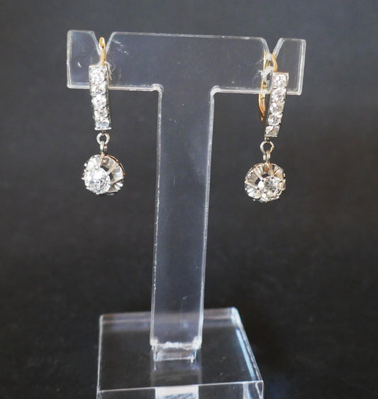 Boucles d'Oreilles Dormeuses Diamants 1,15 carats