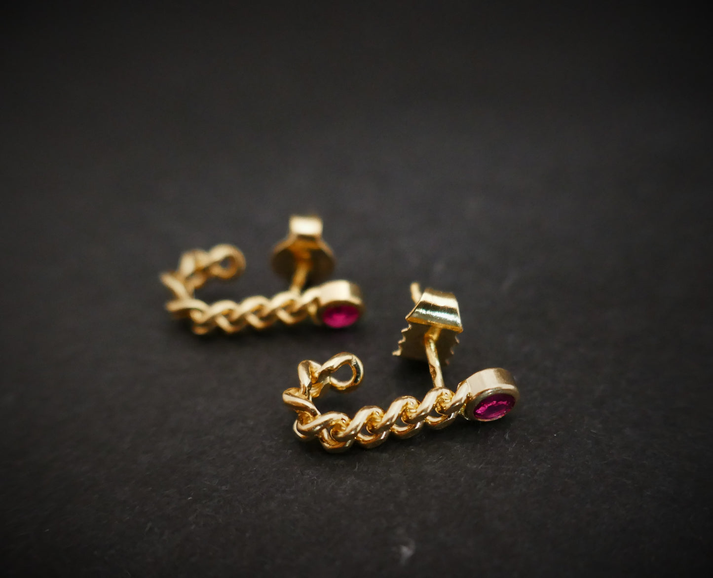 Boucles d'Oreilles Rubis, Or Jaune 18 Carats