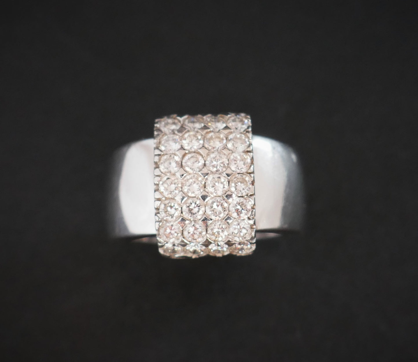 Bague Pavage Diamants 1,40 carats, Or Blanc