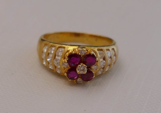 Bague Rubis Et Diamants