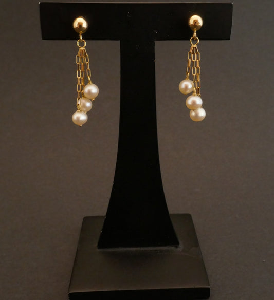 Boucles d'Oreilles or et perles