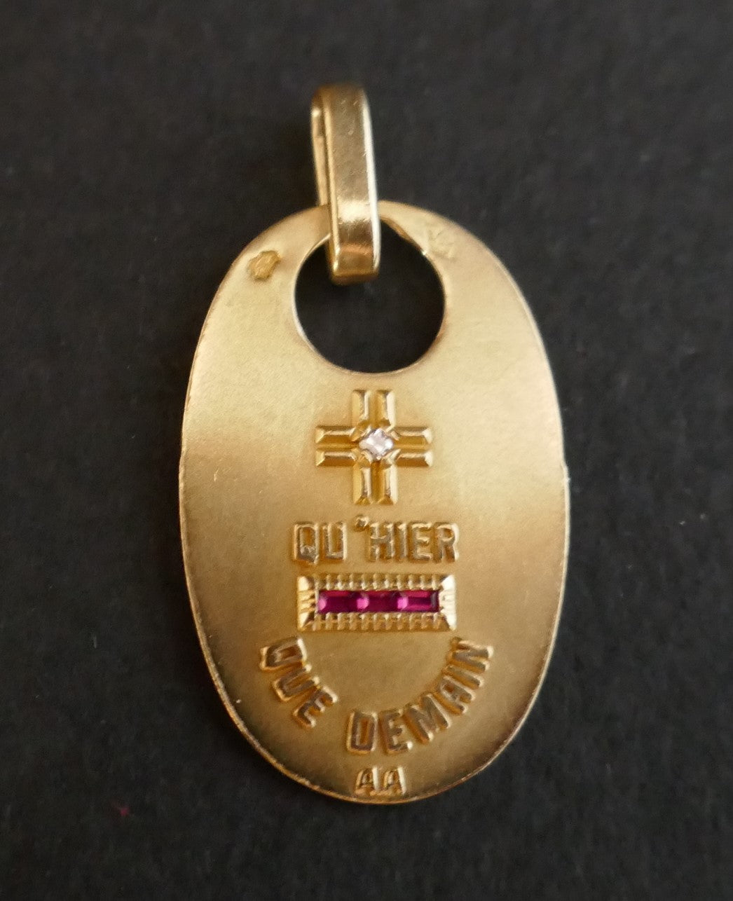 Augis Médaille d'Amour Diamant Et Rubis, Or 18 Carats