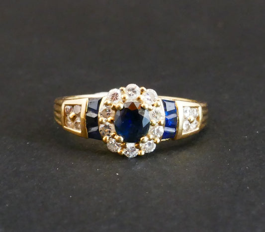 Bague Saphirs Et Diamants, Or 18 Carats